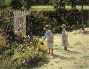 Wladyslaw Podkowinski Children in the Garden oil painting on canvas